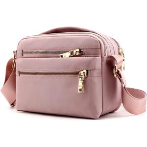 MULTIONS Sac bandoulière pour femme, sac messager multi-poches sac à bandoulière sac de voyage sacs à main pour hommes et femmes adapté shopping voyage rendez-vous randonnée quotidienne (M, rose) - Publicité