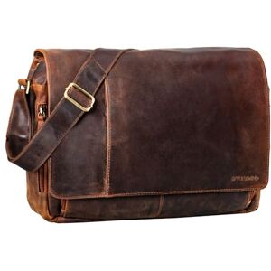 STILORD 'Elias' Sacoche homme cuir Vintage Sac Bandoulière Homme Design Sac en cuir Ordinateur Portable 15,6 Pouces Besace en Cuir, Couleur:kansas marron - Publicité