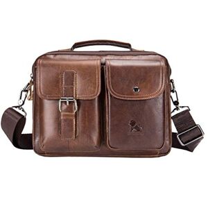Xieben Sac à bandoulière en cuir sac à main pour hommes voyage d'affaires sac à bandoulière sac à dos portefeuille pochette de téléphone sac à main Marron - Publicité
