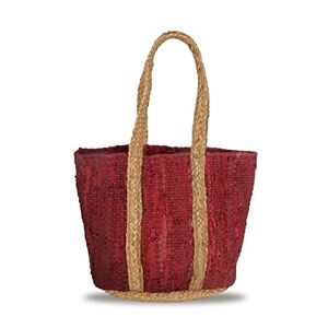 BANZAII TEXTILE INNOVATOR ONLINE Banzaii sac de paille pour femme, sac à bandoulière coloré, sac d’été, sac de plage entièrement fait à la main Santorin Rouge - Publicité