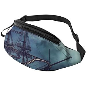 AOOEDM Ceinture réglable Sac de Taille Octopus Ship Print Fashion Casual Fanny Waist Pack pour Les Voyages, la randonnée, Le Cyclisme, la Course à Pied, Unisexe. Publicité