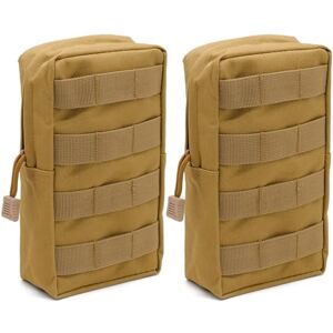 Huemtnor 2 Pièces Sac Tactique Ceinture, Multifonctionnel Sacoche Ceinture Poche, Nylon Sacoche Mini EDC Gadget Sac avec Système Molle pour Camping, Randonnée, Vélo, Escalade et Voyage (Marron) - Publicité