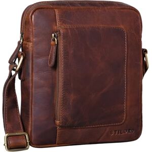 STILORD 'Ashton' Sac à Main Homme en Cuir Petit Sac Bandoulière Vintage Messenger Bag Pochette Porté à l'Épaule Sacoche Croisé Besace 9,7 Pouces Cuir Véritable, Couleur:florida marron - Publicité