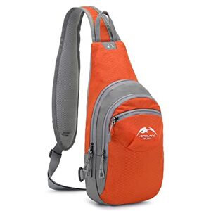 FANDARE Sac Poitrine Sacs de Sport bandoulière Sacs à Dos porté Travers Homme Femme Sacs Bananes de randonnée Sacs bandoulière Sacoche pour Voyage Sports Travers Cyclisme Moto Sac d'Epaule Orange - Publicité