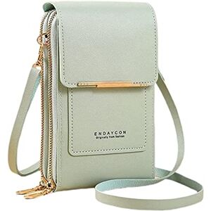 Yellsong Petit Sac Téléphone Portable Femme PU Petit Sac Bandoulière Femme Pochette Telephone Portable, Sac à Main Porte avec Porte Carte et Bandoulière à Bandoulière Cadeaux pour Femmes (Green, One Size) - Publicité