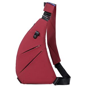 VARLIVOO Sac de Poitrine Homme Sacs à Bandoulière Ultra-léger Sling Bag Garçon Sac d'Epaule Sacoche Bandouliere Crossbody Bag Voyage Sport Antivol Sling Sac à Dos Imperméable Polyester Rouge - Publicité