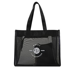 HIMS Grand Sac de Plage Femme, Sac Jouet Plage en Maille Sac Filet Plage Pliable pour Plage, Voyages, Gym, Piscine (Noir-1) - Publicité