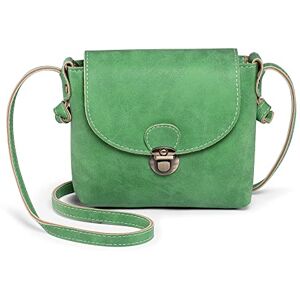 LaRechor Petit Sac Bandouliere Femme, Petit Sac a Main de Verrouillage Antivol Retro Mini Sacs Bandoulière Femme, PU Cuir, Vert - Publicité