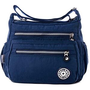 FiveloveTwo Nylon Sac Cabas Bandoulière Sacs à l'épaule Sac Portés Main pour Femme Sacs Portés Dos Épaule pour Travail Voyage Scolaire Pochettes Shopper Shoulder Bag Bleu foncé - Publicité