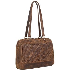 STILORD 'Cosmea' Femme Sac à Bandoulière Grand Sac à Main en Cuir tressé Femmes Vintage Business Bag Shopper Hobo Bag Élégant Tote Bag Sac de Travail, Couleur:vinto Marron - Publicité