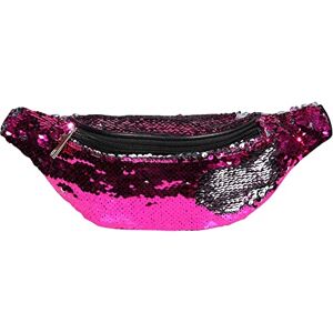 Excellanc Sac banane à paillettes pour homme et femme, idée cadeau pour carnaval, années 80, 90, rose bonbon, Sac banane - Publicité