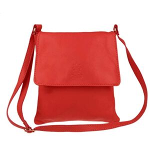 Girly Handbags Femme Cross Body en cuir véritable Rouge - Publicité