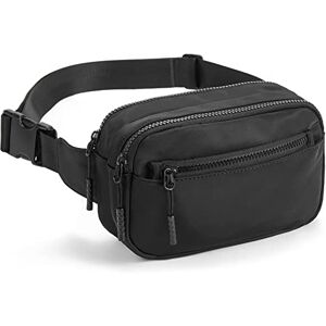 Telena Bum Bag Femme Sac Banane pour Hommes, Sport Mode Taille Sacs Femmes Pochette Poitrine Petit Sac à bandoulière Toile avec Sangle Réglable, Noir - Publicité