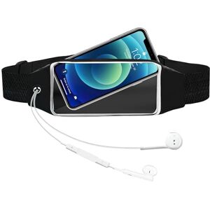 Jowfay Ceinture Sport Poche à Écran Tactile, Sac Banane pour Course à Pied Rangement Sécurisé Accès Facile Smartphone Confortable Ajustable Idéal Jogging Fitness Pochette Étanche Multifonction - Publicité