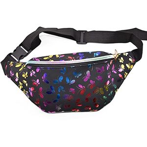 Hilloly Sac Banane Fille,Sac Banane Enfants Ceinture Brillant Sac Exquis Et Unique Sac Ville Etanche Multi-Poches Sac Banane Femme Sac Banane Unisexe pour Les Femmes Et Les Filles Qui Courent Noir - Publicité