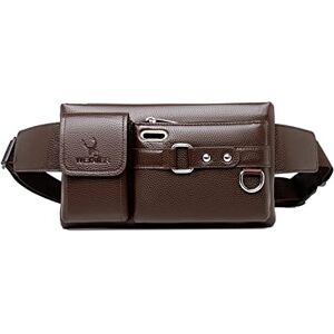 FANDARE Sac Poitrine Bandoulière Homme en cuir PU Sacoche Porte Epaule pour Sports ou Loisir Sac a Dos Sacoche à Bandoulière Sling Bag Sacs a Dos Porté épaule Travers Marron - Publicité