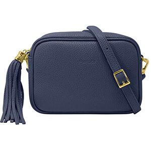 Parubi, Sac à main pour Femme avec Bandoulière, en Cuir Véritable, Made in Italy, Petit D’épaule Frange Clutch Cérémonie Élégante, Modèle Anastasia, Bleu Jeans - Publicité