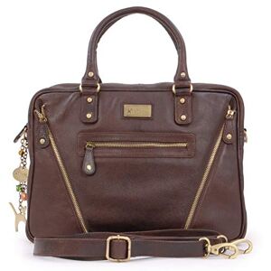 Tigi COLLECTION Cuir Vintage Sac porté épaule avec Bandoulière détachable/Sac de Travail/Porte-Documents/Mallette/Compatible Pour Laptop/Ordinateur Portable Femme  Marron - Publicité