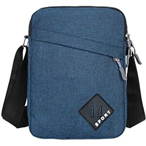 FuninCrea Sac Bandoulière Hommes, Petit Sacoche Homme Sac Porté Épaule en Nylon, Petit Sacoche Bandoulière Homme avec Fermeture Éclair et Sangle Réglable, Sac a Main Homme Étanches (bleu) - Publicité