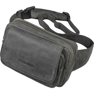 STILORD 'Boston' Vintage Sacoche Banane en Cuir Ceinture Réglable Poche Ventrale Sac Banane idéal Sport Voyages Quotidien Durable pour Homme Femme, Couleur:avaro Grigio - Publicité