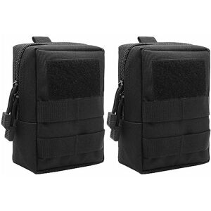 YONCONO Lot de 2 Pochette Tactique Molle Compacte Utilitaire EDC Sacoche Portable Petit Sac à Dos Militaire pour Plein Air, Camping, Chasse, Randonnée (Noir) - Publicité