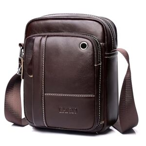 BAIGIO Sac a Bandouliere en Cuir Veritable pour Hommes Sac a Bandouliere en Cuir de Vachette Sacs de Voyage d'affaires etui pour iPad - Publicité