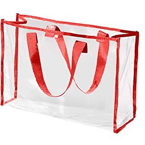 Generic Sac de vélo Cadre Sac de Bain Sac de Rangement Cosmétique Trousse de Toilette Transparente Multifonctionnelle Grande Capacité Sac de Plage Leggings Femmes Sacs, rouge, Taille unique - Publicité