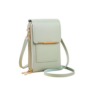 matago Sacoche en Cuir antivol Petit Sac à bandoulière léger en Similicuir pour téléphone Portable, pour Femmes, avec fenêtre pour écran Tactile (Vert) - Publicité