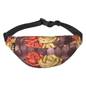 GIMMAV Rosa Multiflora Thunb Sac banane tendance pour femme et homme Motif roses, multicolore, One Size - Publicité