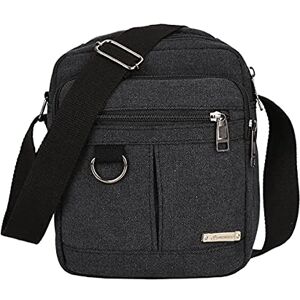 Vohoney Sac Bandoulière Sacoche Homme Bandoulière Sac Besace Canvas Messenger Bag Briefcase Sacs Portés épaule Sac de Sport Travail Ecole Cartable pour Travail,fac,Voyage,Sport (Noir) - Publicité