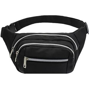 FuninCrea Sac Banana Homme Femme, Sacoche Banane en Oxford Étanchéité Fanny Pack avec Multi-Poche, Sacoche de Ceinture Sac Sacoche Banane avec Bandoulière Réglable pour Voyage, Randonnée (Noir) - Publicité