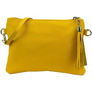 SH Leder Anny G248 Sac à bandoulière En cuir véritable 22 x 15 cm, jaune, Small - Publicité