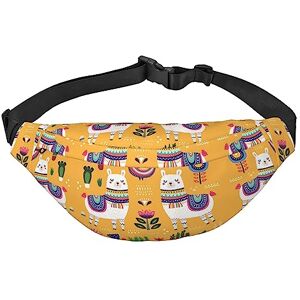 PIXOLE Sac banane à motif renard animal pour homme et femme, grand sac à bandoulière avec ceintures réglables, Animal mignon en alpaga, Taille unique - Publicité