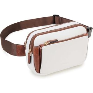 VX VONXURY Sac Banane Chic pour Femme Homme, Cuir PU Sac Ceinture Sacoche Banane Fanny Pack, Sac Banane Léger à Bandoulière avec Sangle Réglable pour la Course à Pied en Plein Air, la Randonnée(Blanc) - Publicité