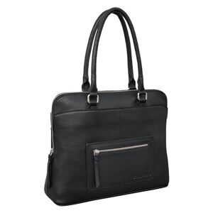 STILORD 'Lydia' Cartable Bandoulière Femme Vintage Sac à Main d'affaires Sac Business Porte Document pour Ordinateur Portable 13,3 Pouces en Cuir Véritable, Couleur:Noir - Publicité