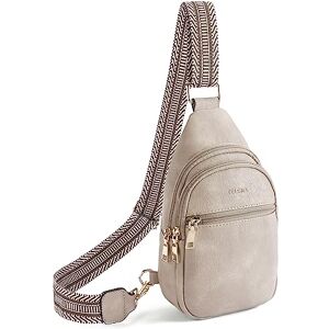 Telena Sac banane pour femme En cuir synthétique Petit sac à bandoulière Marron, Gris 3202, Sacs à dos Sling - Publicité