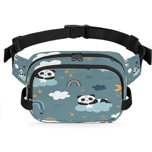 Yzrwebo Sac banane motif panda de dessin animé pour femme et homme, sac banane tendance avec sangle réglable pour entraînement en plein air, voyage, course, randonnée, cyclisme, multicolore, Large - Publicité