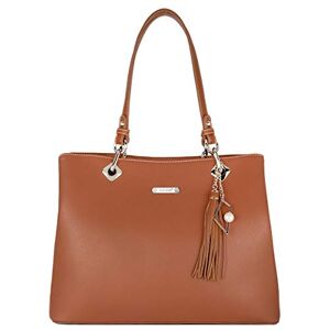 David Jones Sac à Main Porté Epaule Femme Cabas Fourre-Tout Cuir PU Souple Grande Capacité Tote Shopper Bag Large Sac Shopping Anses Longues Plusieurs Compartiments Poches Mode Marron Camel - Publicité