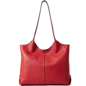 Bostanten Grande Sac à Main Bandoulière Cabas Cuir Véritable Femme portés épaule Tote Rouge - Publicité