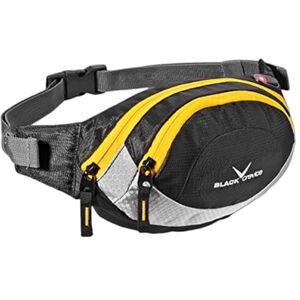 BLACK CREVICE Sac Ceinture I Sac Banane Hommes & Femmes I Ceinture réglable I Dos rembourré I Sac Ceinture avec 2 Poches à Fermeture éclair I Sac Banane Sport en 4 Couleurs - Publicité