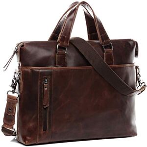 BACCINI Sac bandoulière Ordinateur Leandro   Compartiment 15" Laptop Cuir véritable   Sac Porte-Document en bandoulière Grand Homme Marron   Sac Messager école Etudiante Travail Fait à la Main - Publicité