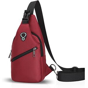 FANDARE Unisexe Sac de Poitrine Homme Sac à bandoulière Sacoche Sling épaule pour Sport, Gym, Voyage, Camping,Cyclisme Polyester, Rouge, L, Sac à dos loisir - Publicité