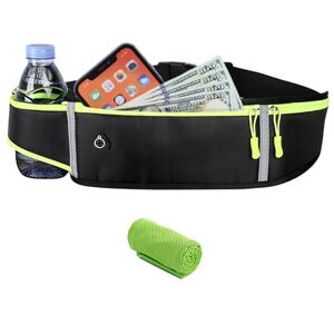 CYchen Femme Homme Ceinture de Course Étanche, Sac Banane de Sport Etanche Sacoche Pochette Smartphone Sacs avec Porte Bouteille pour VTT Randonnée Running a Pied Portable, Téléphones jusqu'à 6,5 Pouces - Publicité