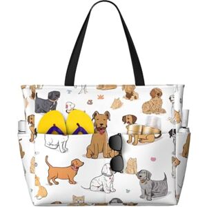 KDUBNJDS Grand sac fourre-tout pour femme avec fermeture éclair pour la plage, les voyages, les courses, le quotidien, Adorable chaton papillon, Taille unique - Publicité