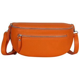 AMBRA Moda AmbraModa  Petit sac banane unisexe en cuir véritable, Orange, m, Sac banane, sac banane, bandoulière - Publicité