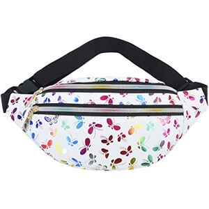 WXNPA 1Pcs Sac Banane Holographique, Sac Banane Imperméable, Sac de Taille Ajustable Multi-Poches en Cuir PU Tendance pour Femmes, Hommes, Enfants Sports de Plein Air - Publicité