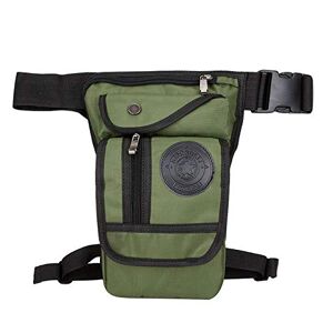 NALsa Sacoche De Jambe Moto Sac à Jambe de Goutte for Hommes Nylon Taille de Moto Fanny Pack Multifonctions Messenger Sacs à bandoulière Voyage Sac de Cuisse de la Hanche (Color : Green Nylon a) - Publicité