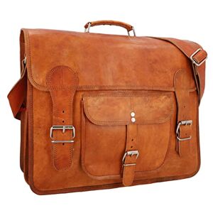 Gusti sac en cuir cuir Leon sac bandoulière college sac business sac besace mallette vintage marron - Publicité