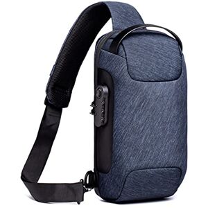 FANDARE Antivol Sac Poitrine Sac Bandoulière Homme Femme Randonnée Sacoche avec USB Sac d'Epaule Sacoche pour Voyage Sports Travers Cyclisme Moto Multi-Poches Sling Crossbody Bag Polyester Bleu - Publicité