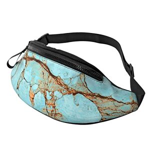 BAFAFA Sac banane de sport décontracté imprimé marbre turquoise rouillé, sac à bandoulière multifonctionnel, sac à dos de randonnée, cyclisme, voyage, noir, taille unique, noir, taille unique, Noir , Taille - Publicité